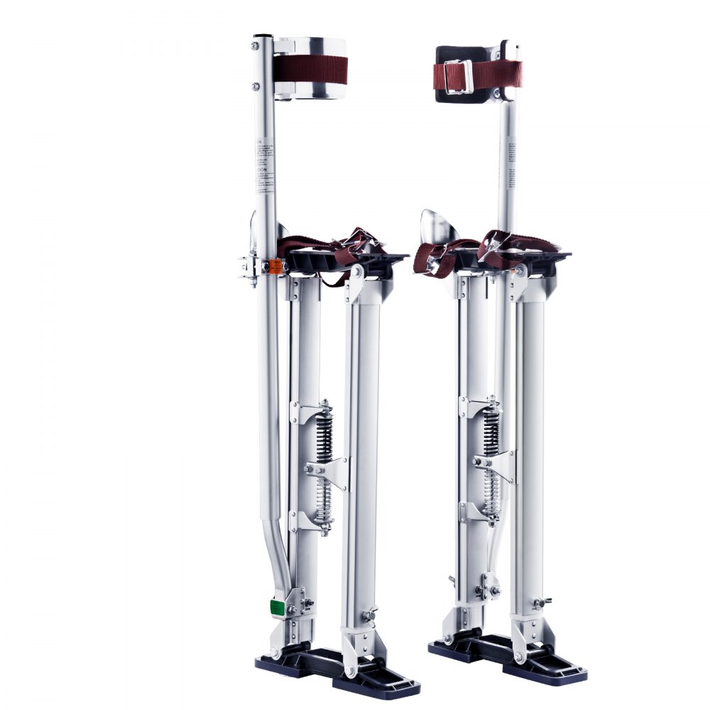 VEVOR Drywall Stilts, 24''-40'' Adjustable Aluminum Tool Stilts with Protective Knee Pads, Durable and Non-slip Work Stilts for Sheetrock Painting, Walking, Taping, Silver