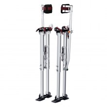 VEVOR Drywall Stilts, 91-127 cm Adjustable Aluminum Tool Stilts with Protective Knee Pads, Durable and Non-slip Work Stilts for Sheetrock Painting, Walking, Taping, Silver