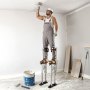 VEVOR Drywall Stilts, 409-613 mm Adjustable Aluminum Painter Stilts, 103 kg Load Capacity, Non-Slip Rubber Feet, Dual Spring Shock Absorption, Comfortable Leg Straps for Painting, Decoration,Silver