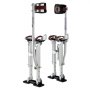 VEVOR Drywall Stilts, 409-613 mm Adjustable Aluminum Painter Stilts, 103 kg Load Capacity, Non-Slip Rubber Feet, Dual Spring Shock Absorption, Comfortable Leg Straps for Painting, Decoration,Silver