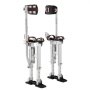 VEVOR Drywall Stilts, 409-613 mm Adjustable Aluminum Painter Stilts, 103 kg Load Capacity, Non-Slip Rubber Feet, Dual Spring Shock Absorption, Comfortable Leg Straps for Painting, Decoration,Silver