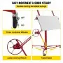 VEVOR drywall lift with three lockable wheels, labor-saving winch, and sturdy tripod base.