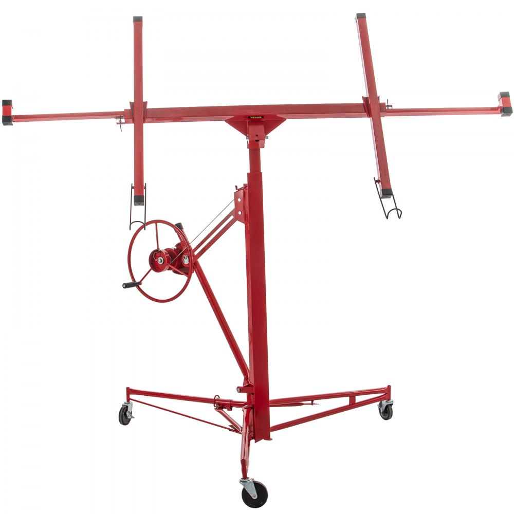 VEVOR Drywall Rolling Lifter Panel, 16ft Sheetrock Lift Drywall Lift, 150lb Weight Capacity Panel Hoist Jack Tool, Steel Material with Telescopic Arm & 3 Lockable Wheels, 48x192 in Plasterboard Size