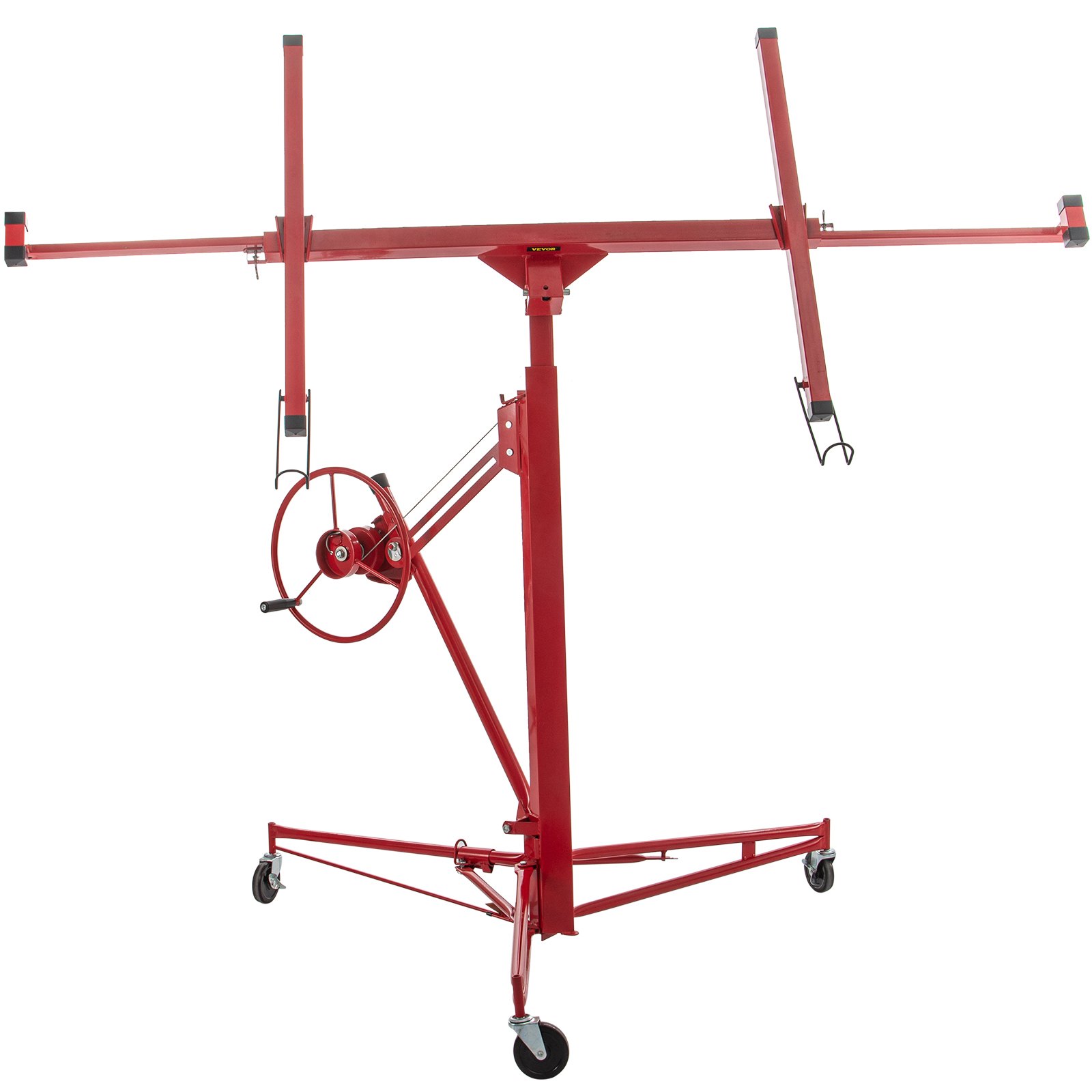 VEVOR Drywall Rolling Lifter Panel, 16ft Sheetrock Lift Drywall Lift, 150lb Weight Capacity Panel Hoist Jack Tool, Steel Material with Telescopic Arm & 3 Lockable Wheels, 48x192 in Plasterboard Size