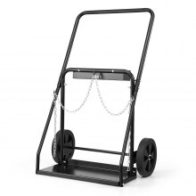 VEVOR Dual Welding Cylinder Cart, Oxygen Acetylene Tank Cart with 440LBS Static Weight Capacity, 10-Inch Solid Wheels and Tank Storage Safety Chains, Suitable for Double 12.5-Inch Dia. Gas Cylinders