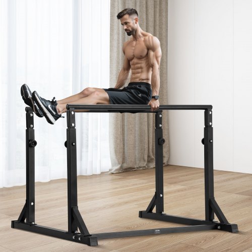Brick Attic 800lbs Dip Bar, Heavy Duty Dip Station 7 Height Levels Adjustable Parallel Bars Exercises Strength Training Home Gym Black