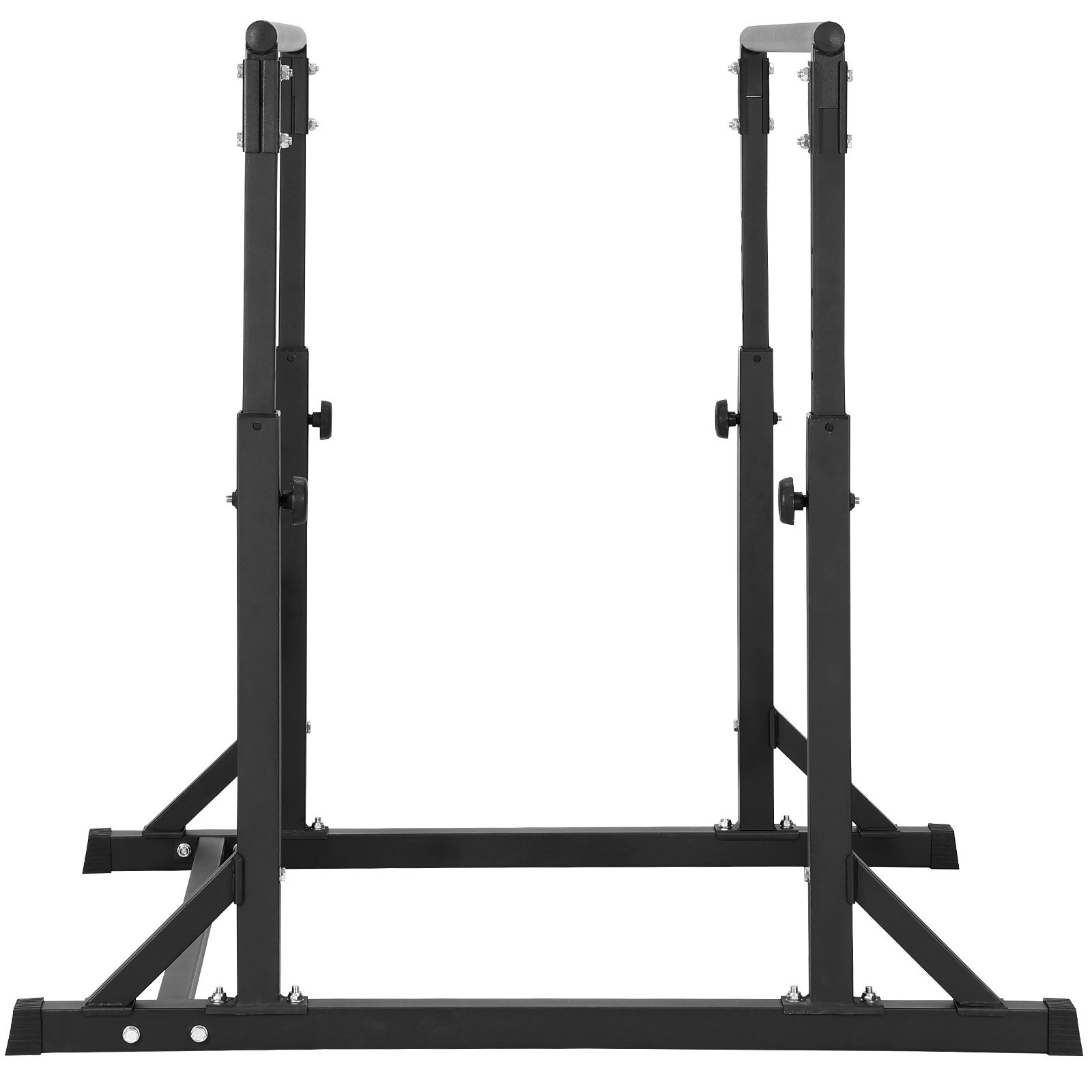 VEVOR dip bar with adjustable height and sturdy black metal frame for home gym workouts.