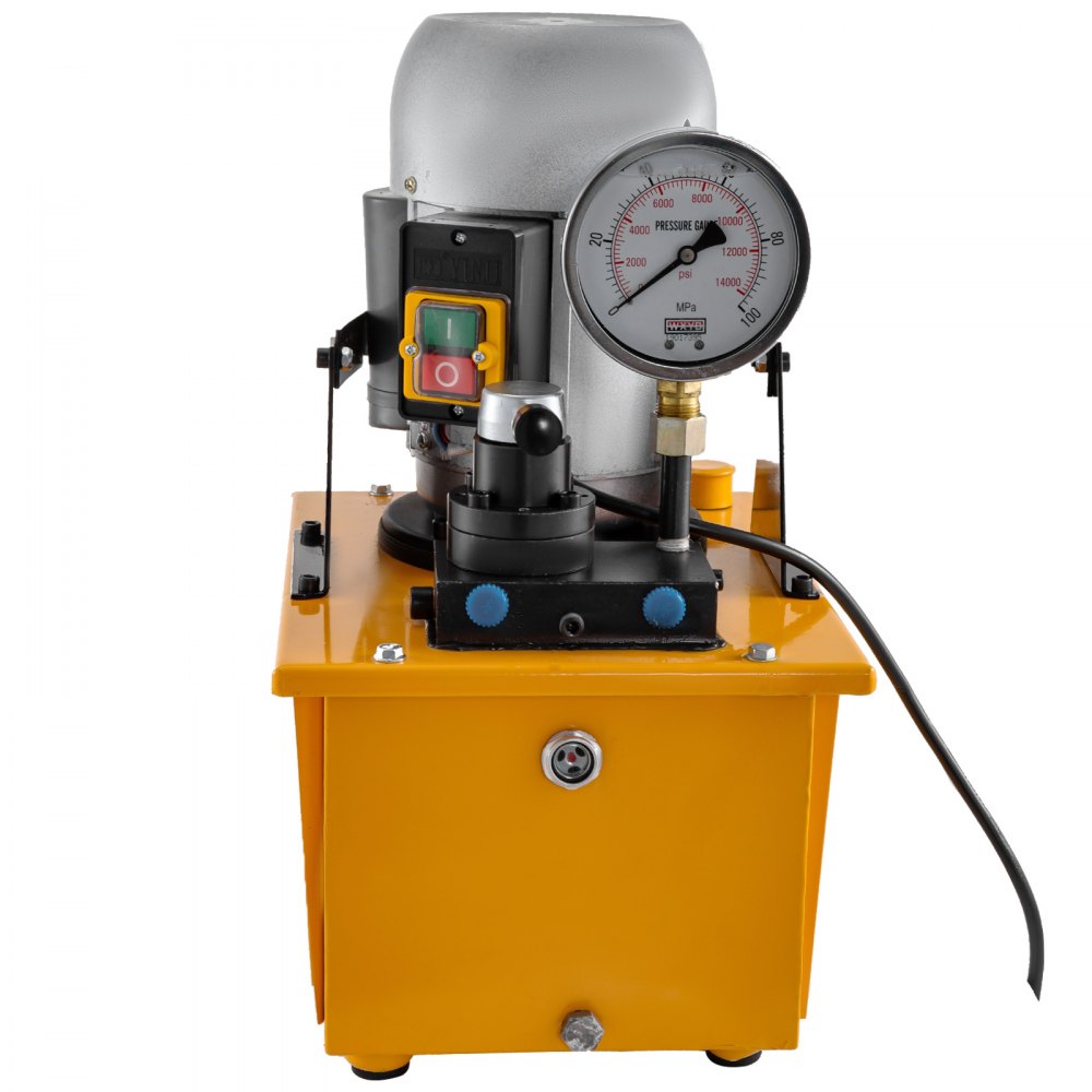 VEVOR Hydraulic Pump Electric Double Acting Manual Valve Hydraulic Pump 10000 PSI Electric Hydraulic Power Unit for Home and Commercial Using (Double Acting)