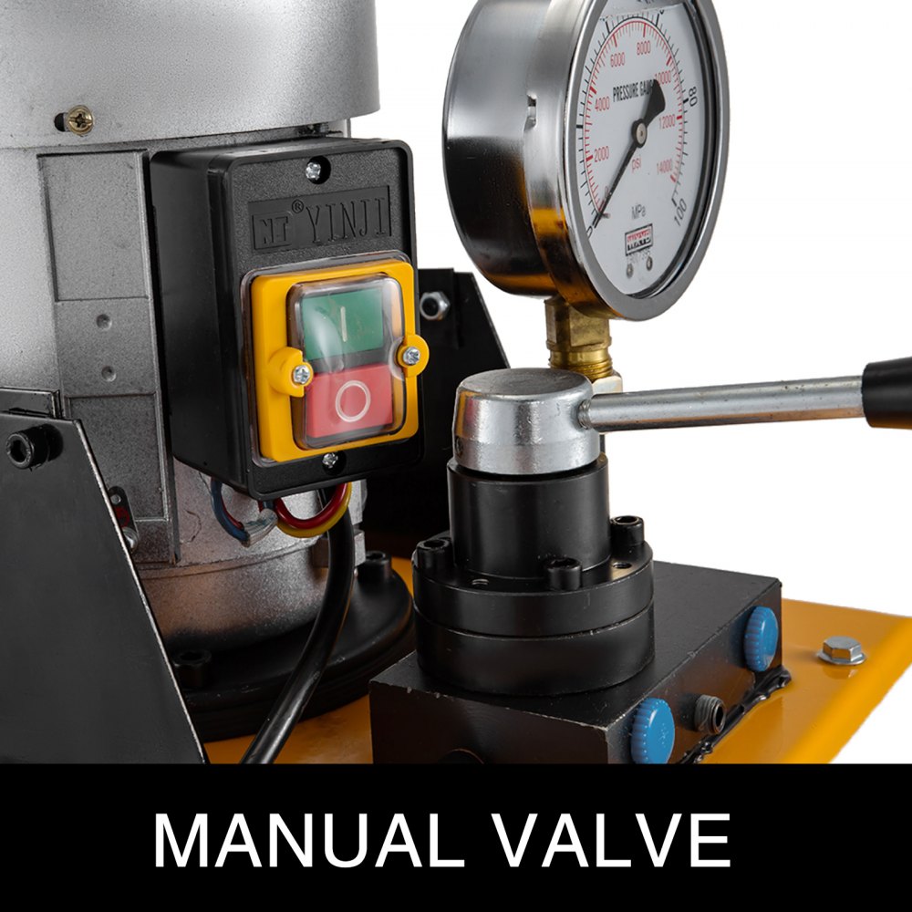 VEVOR Hydraulic Pump Electric Double Acting Manual Valve Hydraulic Pump 10000 PSI Electric Hydraulic Power Unit for Home and Commercial Using (Double Acting)