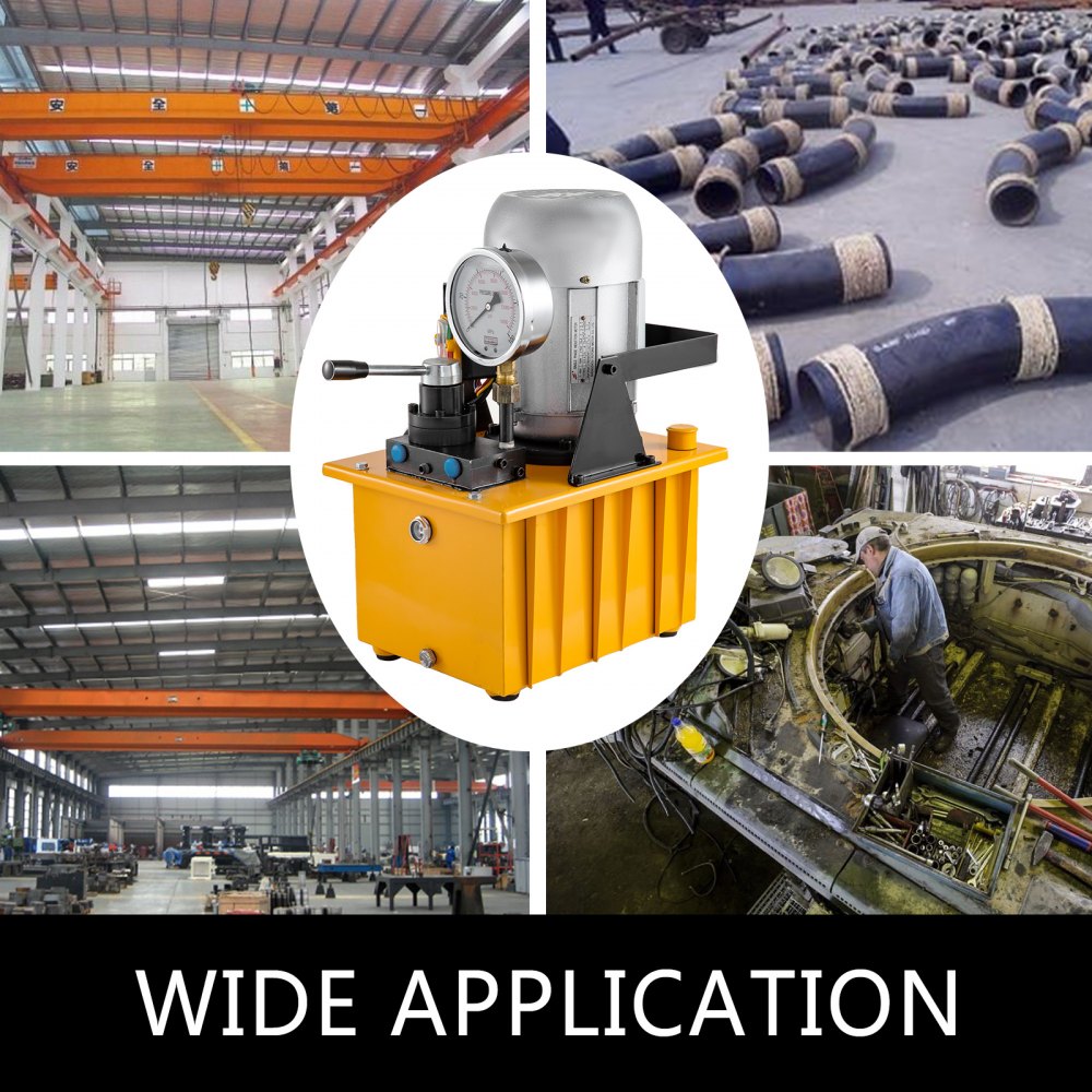 VEVOR Hydraulic Pump Electric Double Acting Manual Valve Hydraulic Pump 10000 PSI Electric Hydraulic Power Unit for Home and Commercial Using (Double Acting)