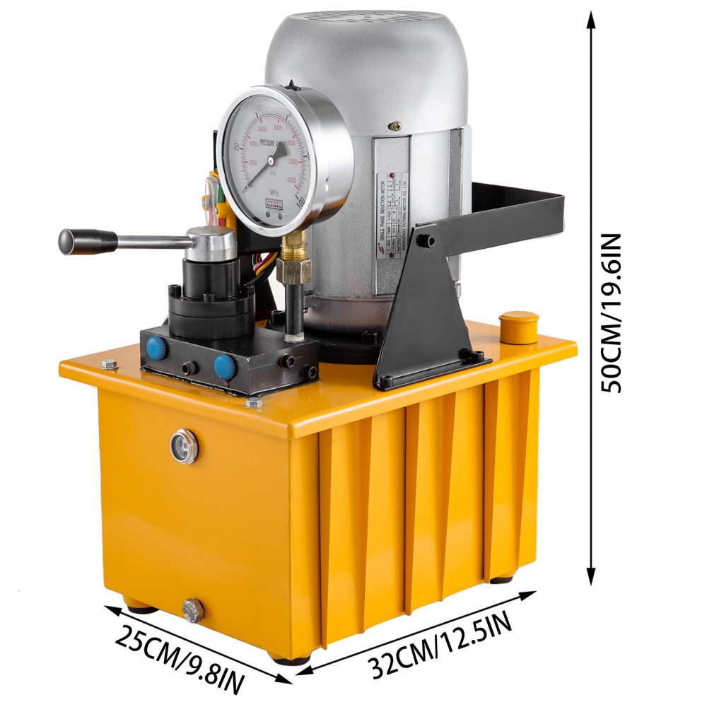 VEVOR Hydraulic Pump Electric Double Acting Manual Valve Hydraulic Pump 10000 PSI Electric Hydraulic Power Unit for Home and Commercial Using (Double Acting)