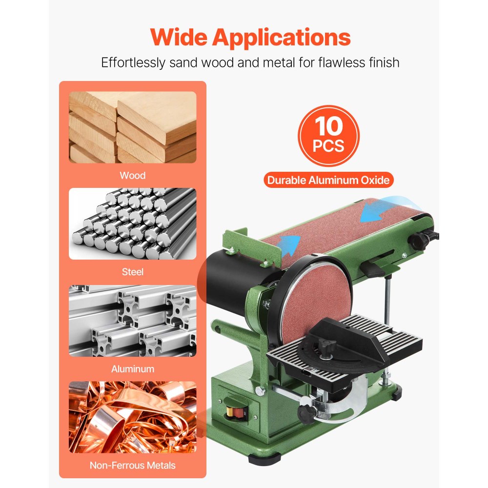 VEVOR Sanding Belts, 152mm x 1219mm Belt Sander Sanding Belts, 10PCS 80 Grit Aluminum Oxide for Woodworking, Steel, Aluminum, Non-Ferrous Metals