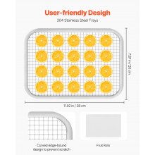 VEVOR 6 Trays Food Dehydrator Machine Stainless Steel 400W Jerky Fruit Drying