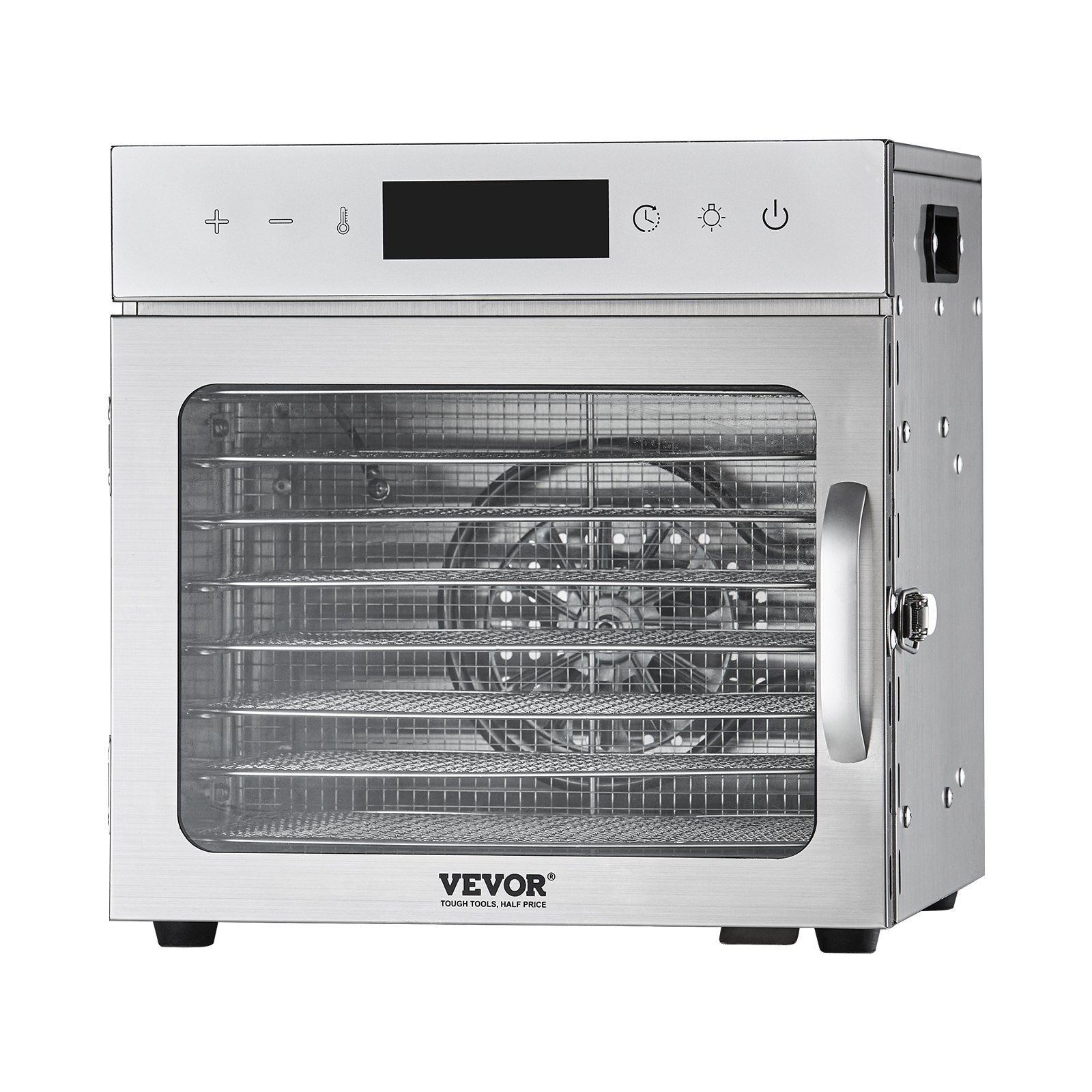 VEVOR Food Dehydrator Machine, 8 Stainless Steel Trays, 400W Electric Food Dryer with Adjustable Temperature & 24-Hour Timer, Freeze Dryer for Jerky, Meat, Fruit, Vegetables, Herbs, Dog Treats