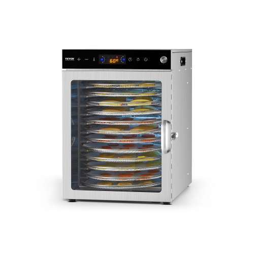 12 Trays Rotary Food Dehydrator Machine Stainless Steel 800W Jerky Fruit Drying