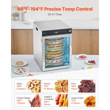 12 Trays Rotary Food Dehydrator Machine Stainless Steel 800W Jerky Fruit Drying