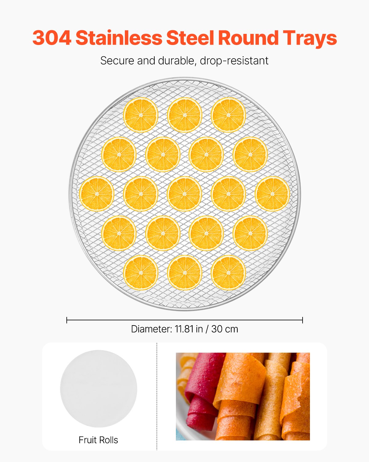 VEVOR Rotary Food Dehydrator Machine, 12 Stainless Steel Trays, 800W Electric Food Dryer with Adjustable Temp & 24-Hour Timer, Food-Dehydrator for Jerky, Meat, Fruit, Vegetables, Herbs, Dog Treats