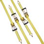 VEVOR Ratchet Tie Down Straps (4PK), 5000 lb Break Strength, Double J Hook Includes 4 Premium 2" x 15' Rachet Tie Downs with Padded Handles, for Moving Securing Cargo, Appliances, Lawn Equipment