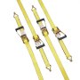 VEVOR Ratchet Tie Down Straps (4PK), 10000 lb Break Strength, Double J Hook Includes 4 Premium 2" x 27' Rachet Tie Downs with Padded Handles, for Moving Securing Cargo, Appliances, Lawn Equipment