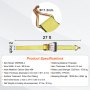 VEVOR Ratchet Tie Down Straps (4PK), 10000 lb Break Strength, Double J Hook Includes 4 Premium 50.8 mm x 8 m Rachet Tie Downs with Padded Handles, for Moving Securing Cargo, Appliances, Lawn Equipment