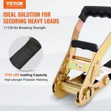 VEVOR Ratchet Tie Down Straps (4PK), 11128 lb Break Strength, Double J Hook Includes 4 Premium 2" x 8' Rachet Tie Downs with Padded Handles, for Moving Securing Cargo, Appliances, Lawn Equipment