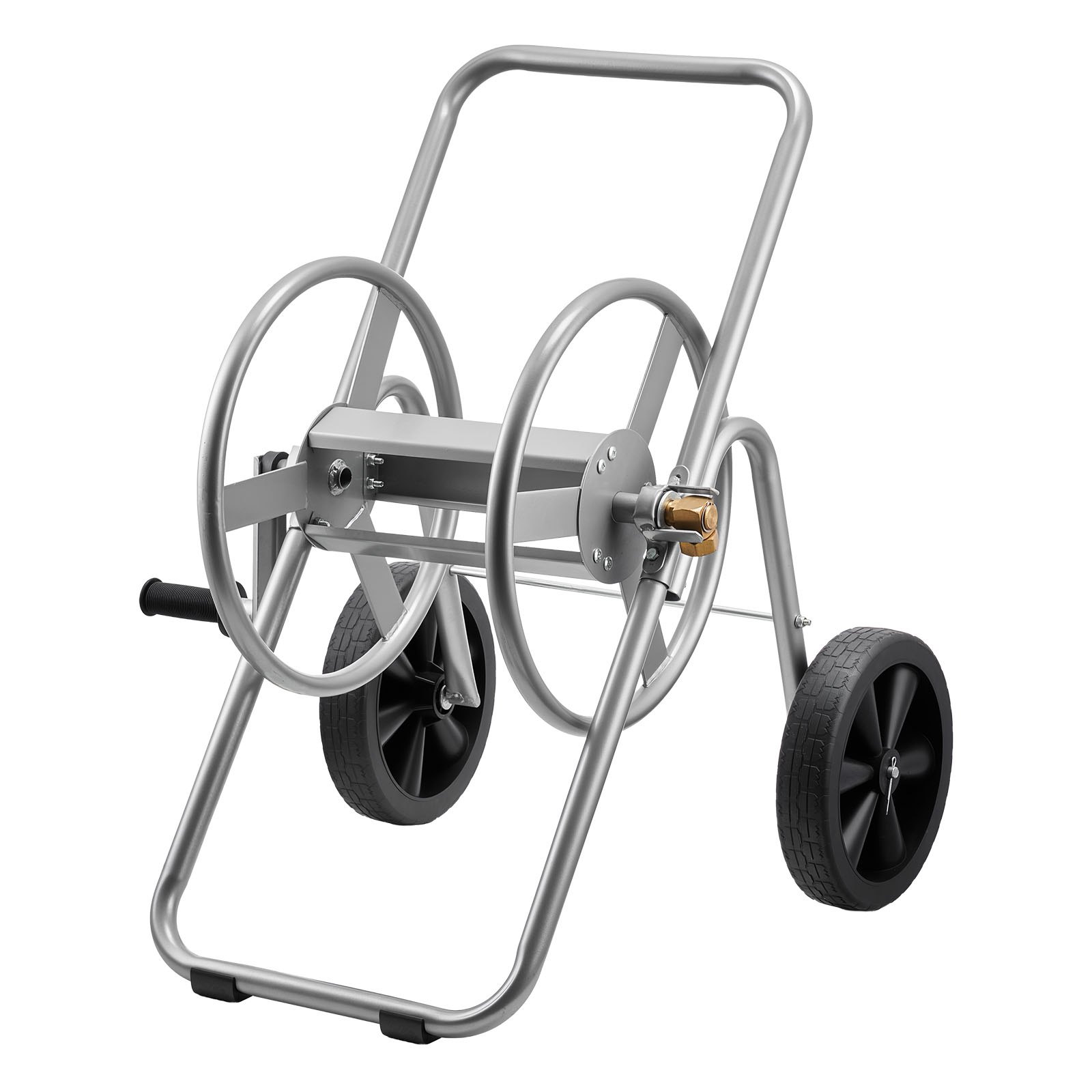 VEVOR Water Hose Reel Cart, 6096/9144 cm High-Pressure Garden Hose Cart, Hoses Reel Carts with Two Wheels, Handle & Heavy-Duty Mesh Storage Basket, Portable Hoses Reels for Garden, Car, Pet Washing