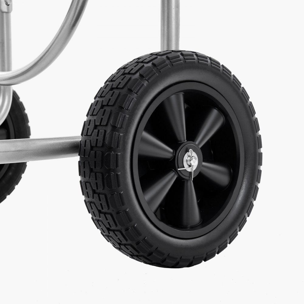 VEVOR Hose Reel Cart, Hold Up to 250 ft of 5/8’’ Hose, Garden Water Hose Carts Mobile Tools with 4 Wheels, Heavy Duty Powder-coated Steel Outdoor Planting with Storage Basket, for Garden, Yard, Lawn