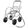 VEVOR Hose Reel Cart, Hold Up to 250 ft of 5/8’’ Hose, Garden Water Hose Carts Mobile Tools with 4 Wheels, Heavy Duty Powder-coated Steel Outdoor Planting with Storage Basket, for Garden, Yard, Lawn