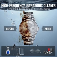 VEVOR 10L Sonic Cleaner, 240W Digital Ultrasonic Cleaning Machine with Upgraded Degassing and Gentle Mode, 40kHz Industrial Ultrasound Cleaner with Timer and Heater for Retainer Jewelry Tools