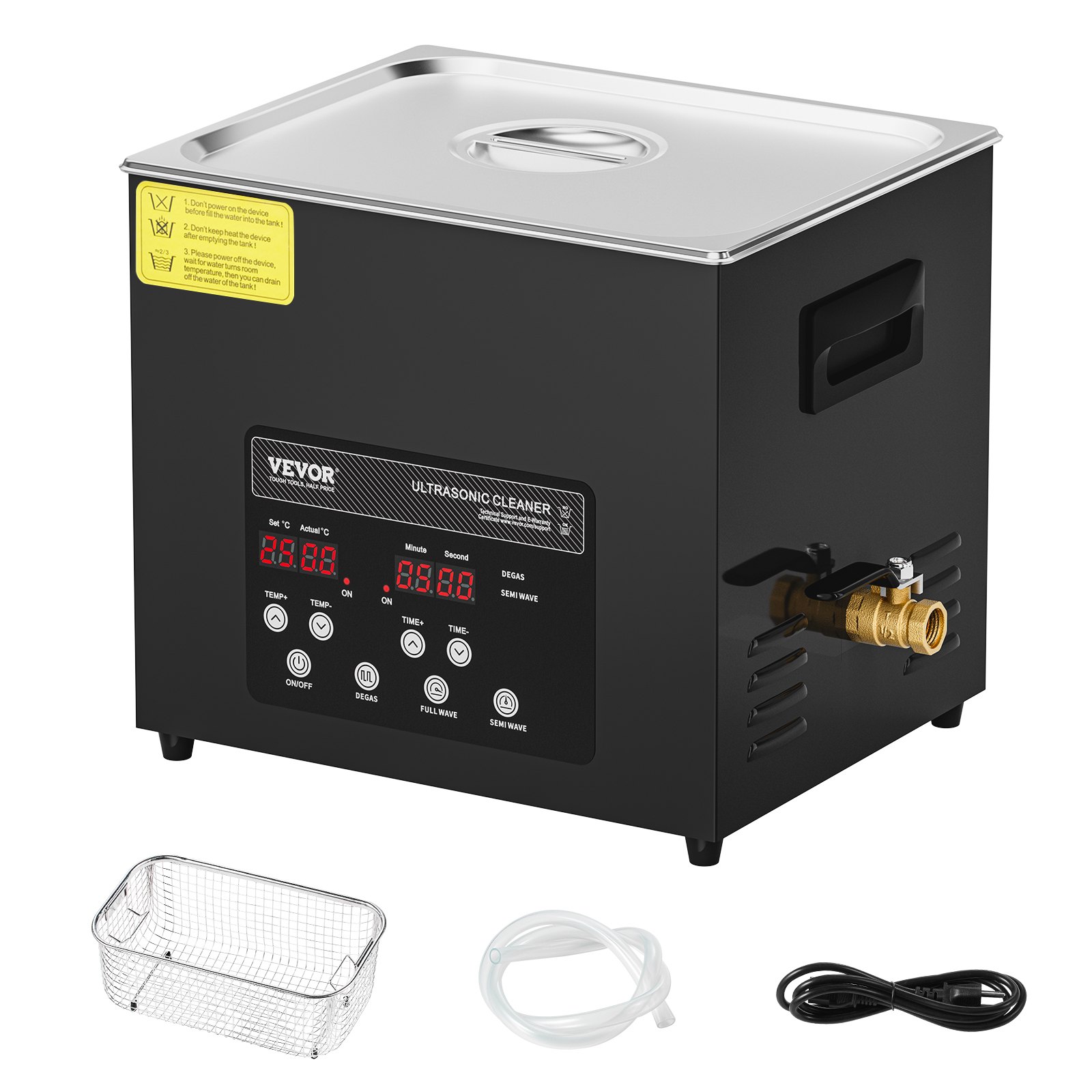 VEVOR 10L Ultrasonic Cleaner, 240W Digital Ultrasonic Cleaning Machine with Upgraded Degassing and Gentle Mode, 40kHz Industrial Ultrasound Cleaner with Timer and Heater for Retainer Jewelry Tools