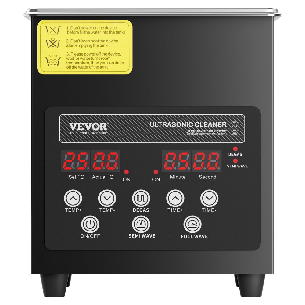 VEVOR 2L Ultrasonic Cleaner, 60W Digital Ultrasonic Cleaning Machine with Upgraded Degassing and Gentle Mode, 40kHz Ultrasound Cleaner Machine with Timer and Heater for Jewelry Glasses Tools Retainer