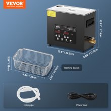 VEVOR 6L Ultrasonic Cleaner with Heater and Timer, 110W Stainless Steel Ultrasonic Cleaner Machine with Degas & Gentle Modes, Ultrasonic Parts Cleaner with Knob Control for Machine Part Auto Tool