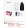 VEVOR Dance Bag with Garment Rack, 584.2 mm Rolling Dance Duffel, with Wheels, USB Port, Height Adjustable Clothes Rack, Privacy Protection Curtain, Ideal for Travel and Competitions, Sparkling Pink