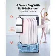 29 Inch Dance Bag with Garment Rack Rolling Duffle with Wheels for Travel Blue