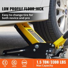 VEVOR Floor Jack, 1.5 Ton Low Profile Floor Jack, Aluminum And Steel Racing Floor Jack With Dual Pistons Quick Lift Pump, Floor Jack Lifting Range 80 mm-365 mm