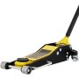 yellow and black VEVOR racing floor jack with a long handle and sturdy wheels.