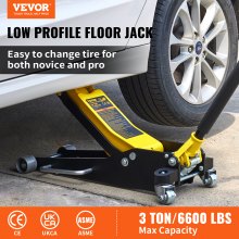 VEVOR Floor Jack, 3 Ton Low Profile Floor Jack, Aluminum And Steel Racing Floor Jack With Dual Pistons Quick Lift Pump, Floor Jack Lifting Range 90 mm-500 mm