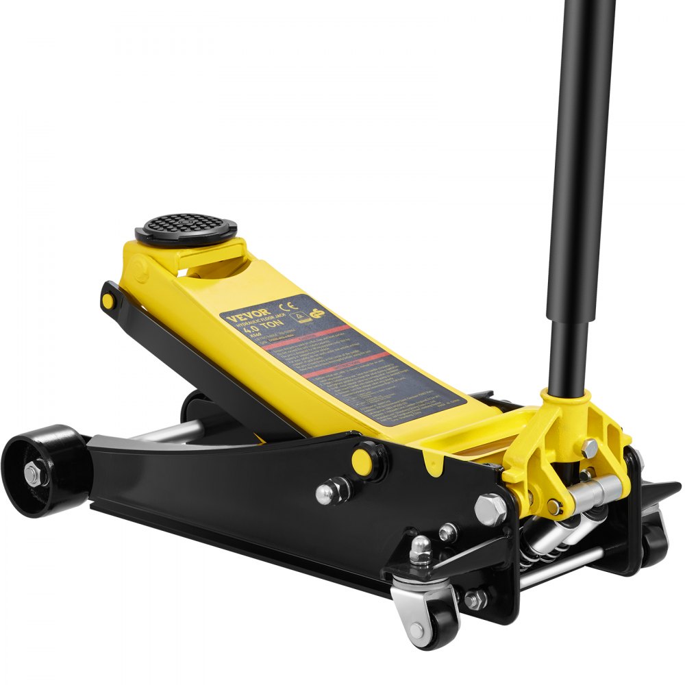 VEVOR Floor Jack, 4 Ton Low Profile Floor Jack, Heavy-duty Steel Racing Floor Jack with Dual Pistons Quick Lift Pump, Floor Jack Lifting Range 3.35"-19.69"