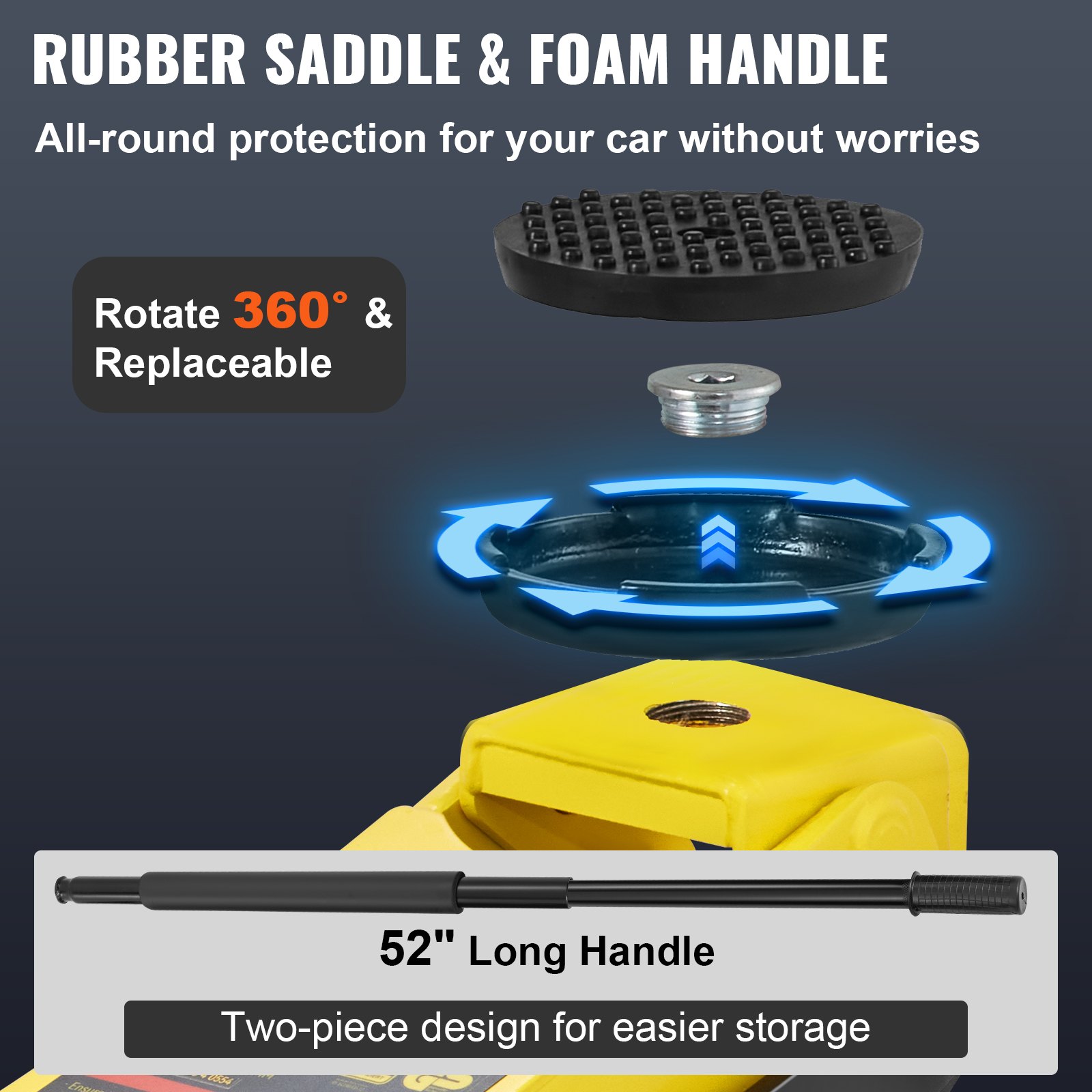 VEVOR Floor Jack, 4 Ton Low Profile Floor Jack, Heavy-duty Steel Racing Floor Jack With Dual Piston Quick Lift Pump, Floor Jack Lifting Range 100 mm-533 mm