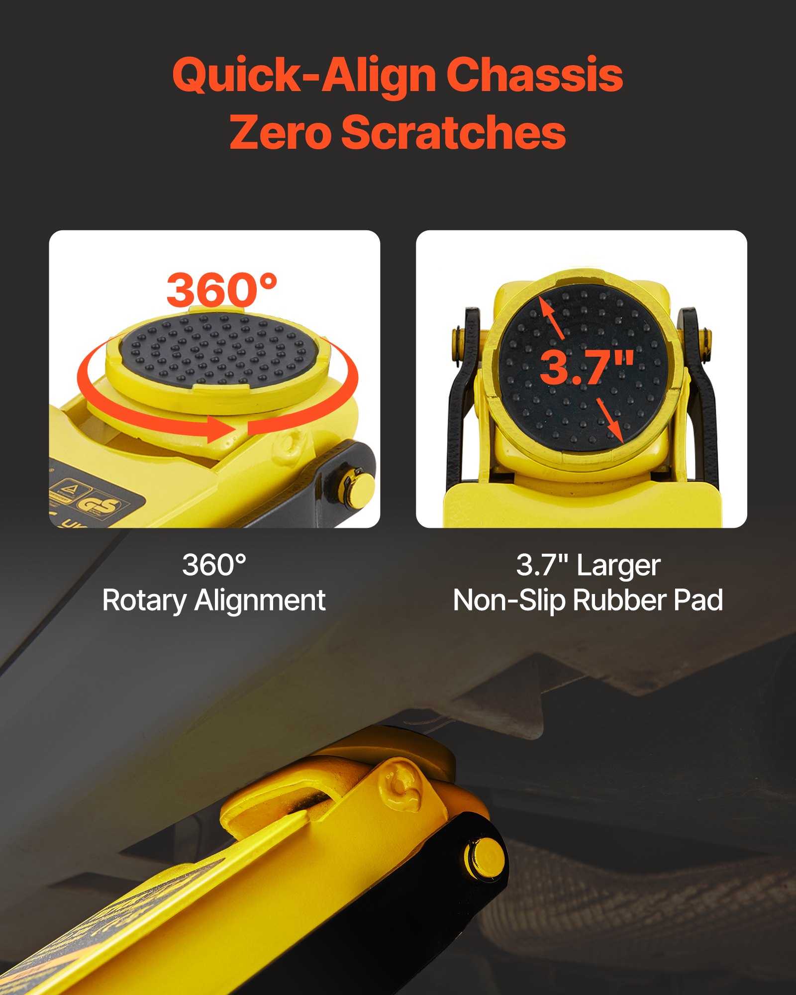 VEVOR Floor Jack, 3 Ton Low Profile Floor Jack, Heavy-duty Steel Racing Floor Jack with Dual Pistons Quick Lift Pump, Floor Jack Lifting Range 3.35"-19.69"