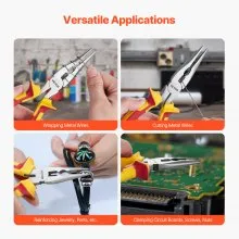 VEVOR 2 Pcs Needle Nose Pliers 8 inch Needle Nose Plier 6 inch Needle Nose Plier