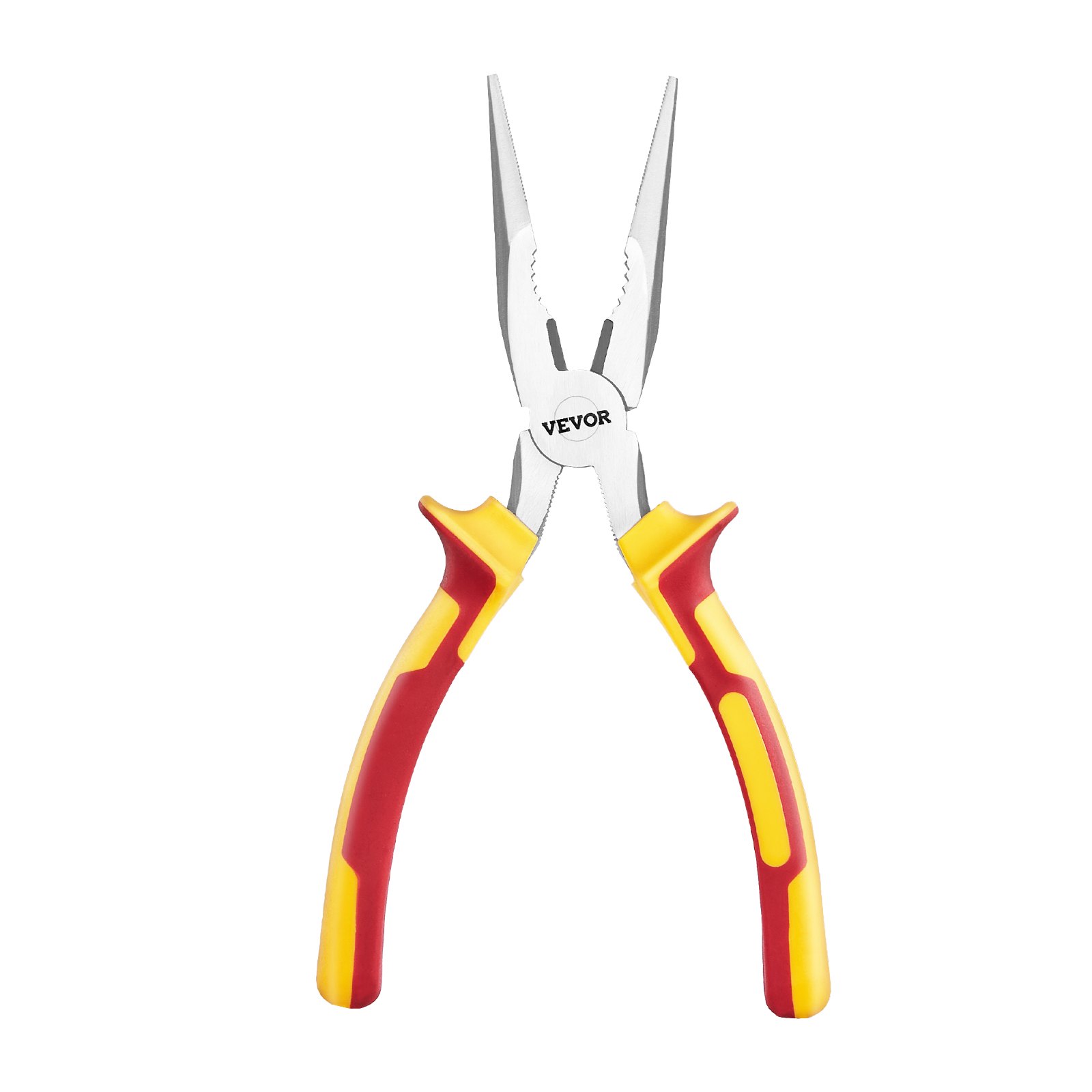 VEVOR 2-Piece Needle Nose Pliers, 8 in Long Needle Nose Plier and 6 in Small Needle Nose Plier, 45 Steel and TPR Handle, for Wire Wrapping, Handmade Craft, Jewelry Making Supplies, Repairing