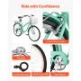 VEVOR Women Bike, 26 in Beach Cruiser Bike, 7-Speed Adult City Bicycle with Carbon Steel Frame, 330 lbs Capacity, Basket, Rear Rack & Dual V-Brakes, Mint Green