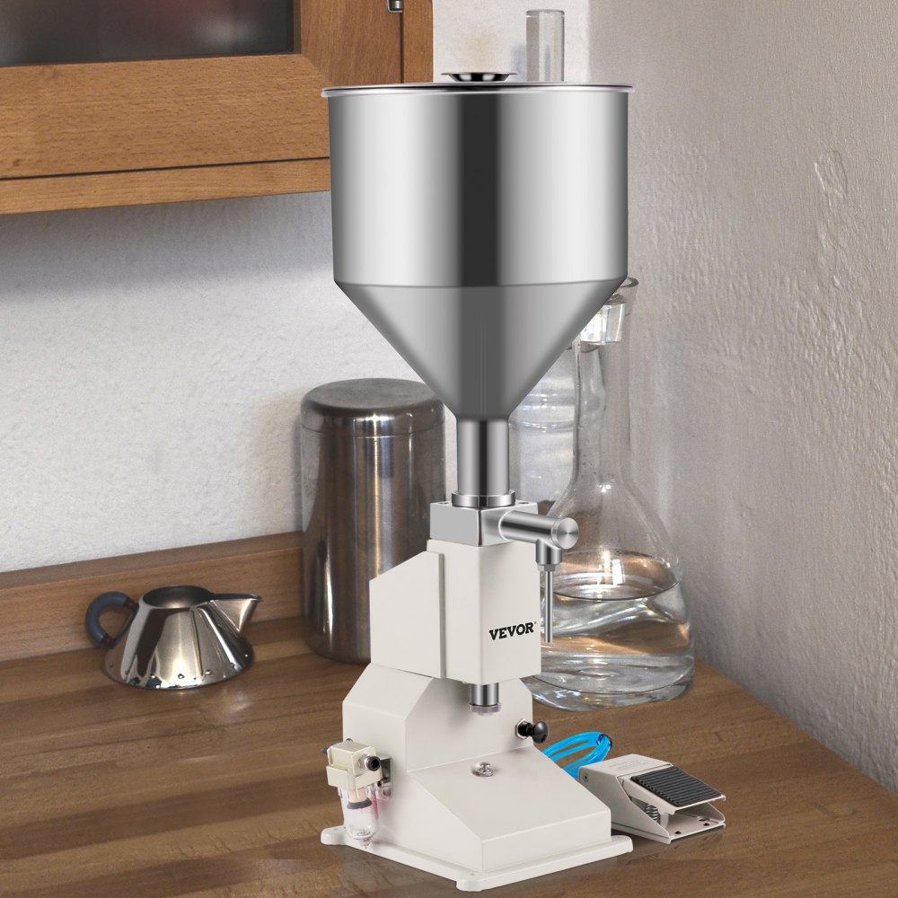 VEVOR A02 Pneumatic Paste Liquid Filling Machine, 5-50ml Bottle Filler, Liquid Paste Filling Machine, Semi-auto Paste Bottle Filling Machine for Liquids Pastes and Cream