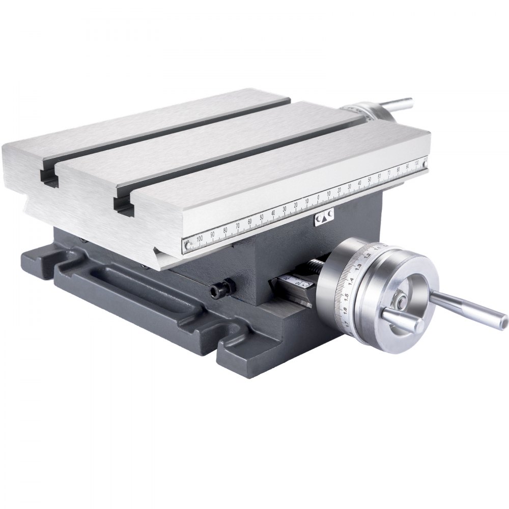 VEVOR Compound Slide Milling Table, 4-7/10" x 4-3/10" Multifunction Milling Bench Drill, Adjustable X 120?mm Y 108 mm Axis Milling Machine Worktable, Compound Cross Slide Table for Bench Drill Stand