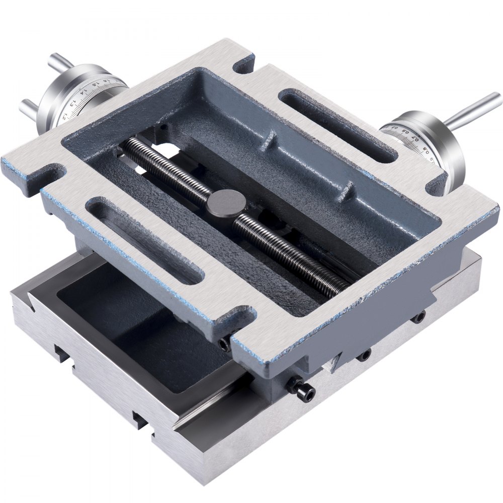 VEVOR Compound Slide Milling Table, 4-7/10" x 4-3/10" Multifunction Milling Bench Drill, Adjustable X 120?mm Y 108 mm Axis Milling Machine Worktable, Compound Cross Slide Table for Bench Drill Stand