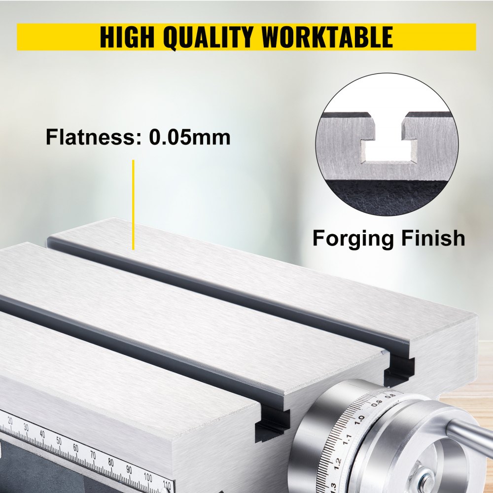 VEVOR Compound Slide Milling Table, 4-7/10" x 4-3/10" Multifunction Milling Bench Drill, Adjustable X 120?mm Y 108 mm Axis Milling Machine Worktable, Compound Cross Slide Table for Bench Drill Stand