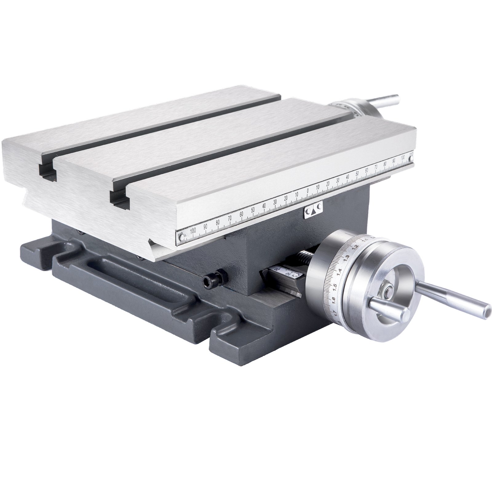 VEVOR Compound Slide Milling Table, 4-7/10" x 4-3/10" Multifunction Milling Bench Drill, Adjustable X 120?mm Y 108 mm Axis Milling Machine Worktable, Compound Cross Slide Table for Bench Drill Stand