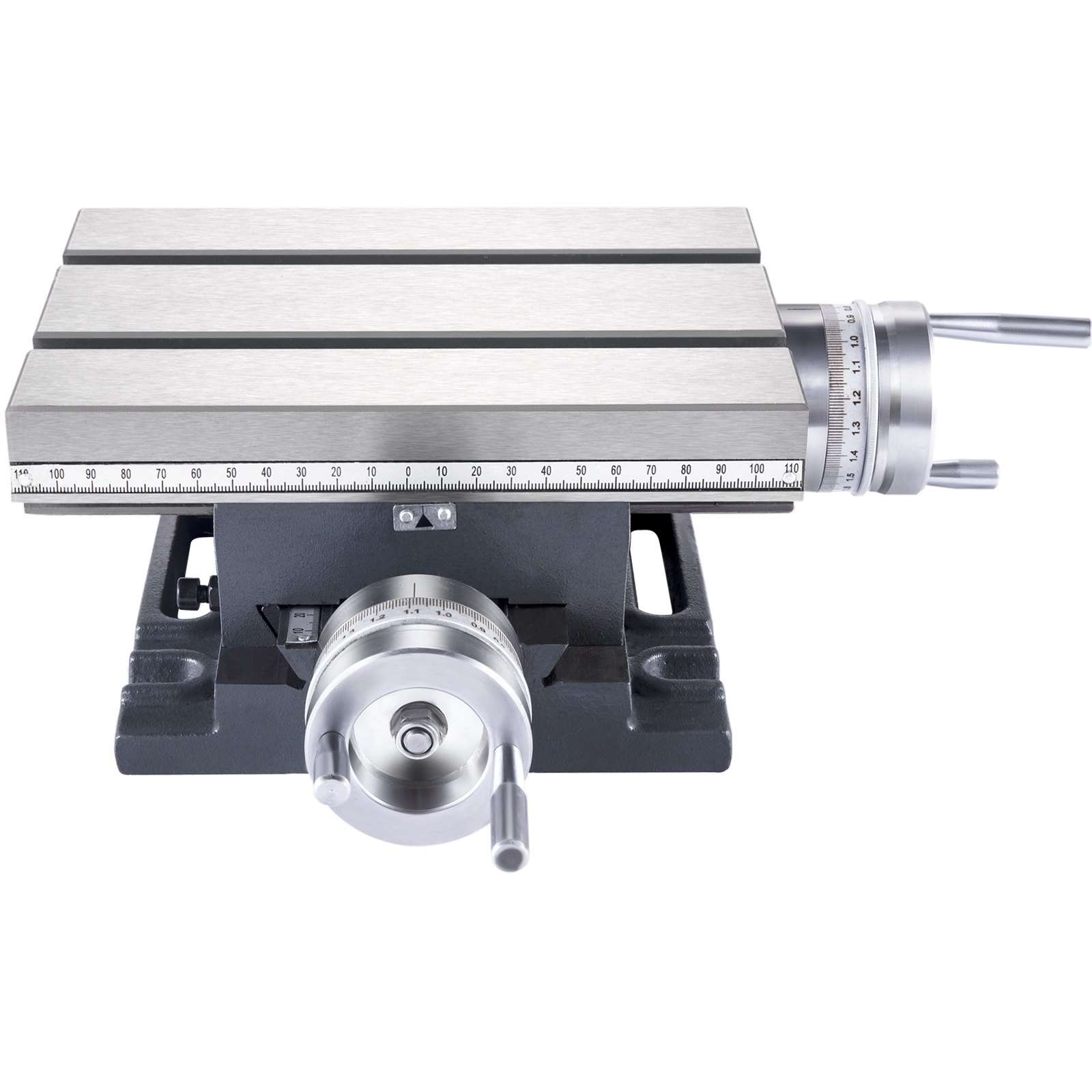 VEVOR Compound Slide Milling Table, 4-7/10" x 4-3/10" Multifunction Milling Bench Drill, Adjustable X 120?mm Y 108 mm Axis Milling Machine Worktable, Compound Cross Slide Table for Bench Drill Stand