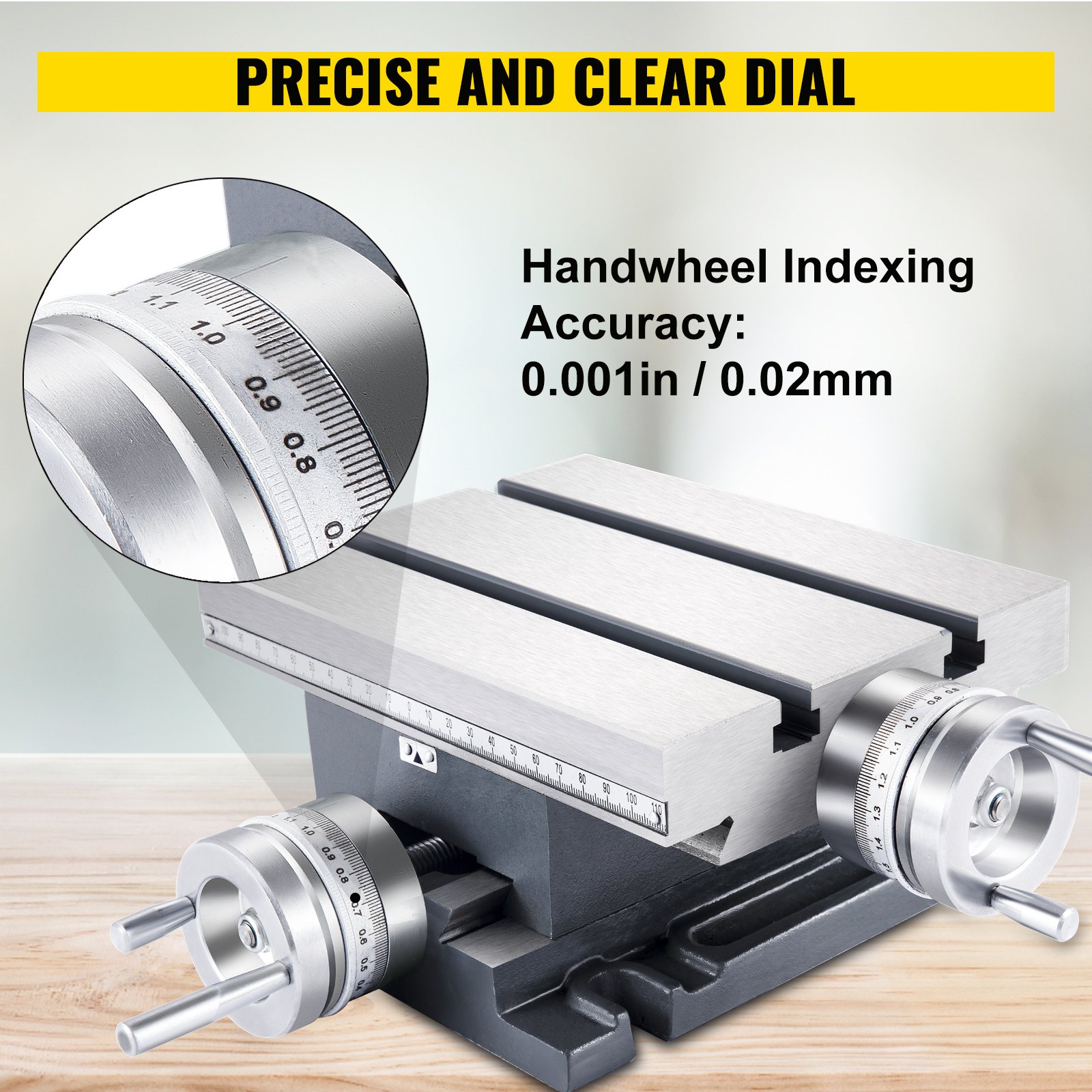 VEVOR Compound Slide Milling Table, 4-7/10" x 4-3/10" Multifunction Milling Bench Drill, Adjustable X 120?mm Y 108 mm Axis Milling Machine Worktable, Compound Cross Slide Table for Bench Drill Stand